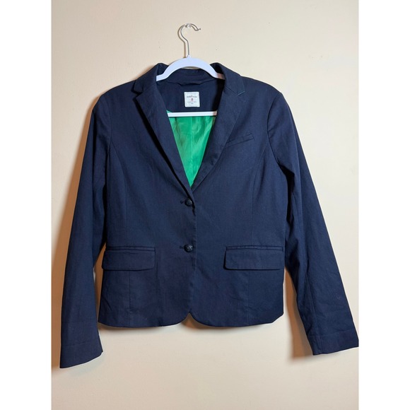 GAP Jackets & Blazers - Gap The Academy Blazer Womens Size 8 Navy Blue Two Button Jacket Preppy Academia